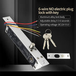 12V Electric Drop Bolt Lock Fail Secure Magnetic Deadbolt Door Lock with Time Delay Key Cylinder for Access Control Systems
