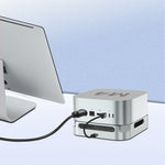 ZS54090 SSD Dock for Mac Mini M4 M4 Pro M.2 NVME & NGFF Dual Protocol External SSD Storage Expansion 10Gbps Aluminum Stand