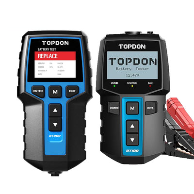 LinkMejor BT200 / BT100 Battery Tester Charging Cranking Test Tools for Car 24V/12V Car Diagnostic Battery Monitor 100-2000CCA