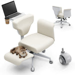 LinkMejor FREEDOM-X PRO Fabric Waterproof Multi-Posture Cross-Legged Chair with Armrest Transparent Skate Wheels