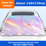 5 Strong Magnetic Buckles Laser Reflective Aluminum Sunshade UV Protection Insulation Foldable Waterproof Heat Shield for Cars SUVs Sedans