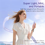 Baseus GoTrip DT1 Mini Turbine Handheld Fan 3 Speed Adjustable Portable Fan 1200mAh Rechargeable Fan for Desktop Outdoor Camping