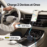 Baseus Primetrip VR2 30W 2-Port USB Car Charger Adapter Retractable USB-C Cable+USB-C Port Support PD QC SCP Fast Charging for iPhone 16 15 Pro 14 13 12 Pro Max for Xiaomi MIX Flip 2 for Huawei Pura Ultra2