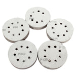 100pcs 125mm 8 Holes Abrasive Sand Discs 60-240 Grit Sanding Papers