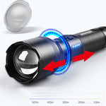 LinkMejor XHP60 1000M Zoomable LED Flashlight Super Bright Powerful Portable Torch USB Rechargeable Outdoor Camping Tactical Focus Adjustable Flash Light