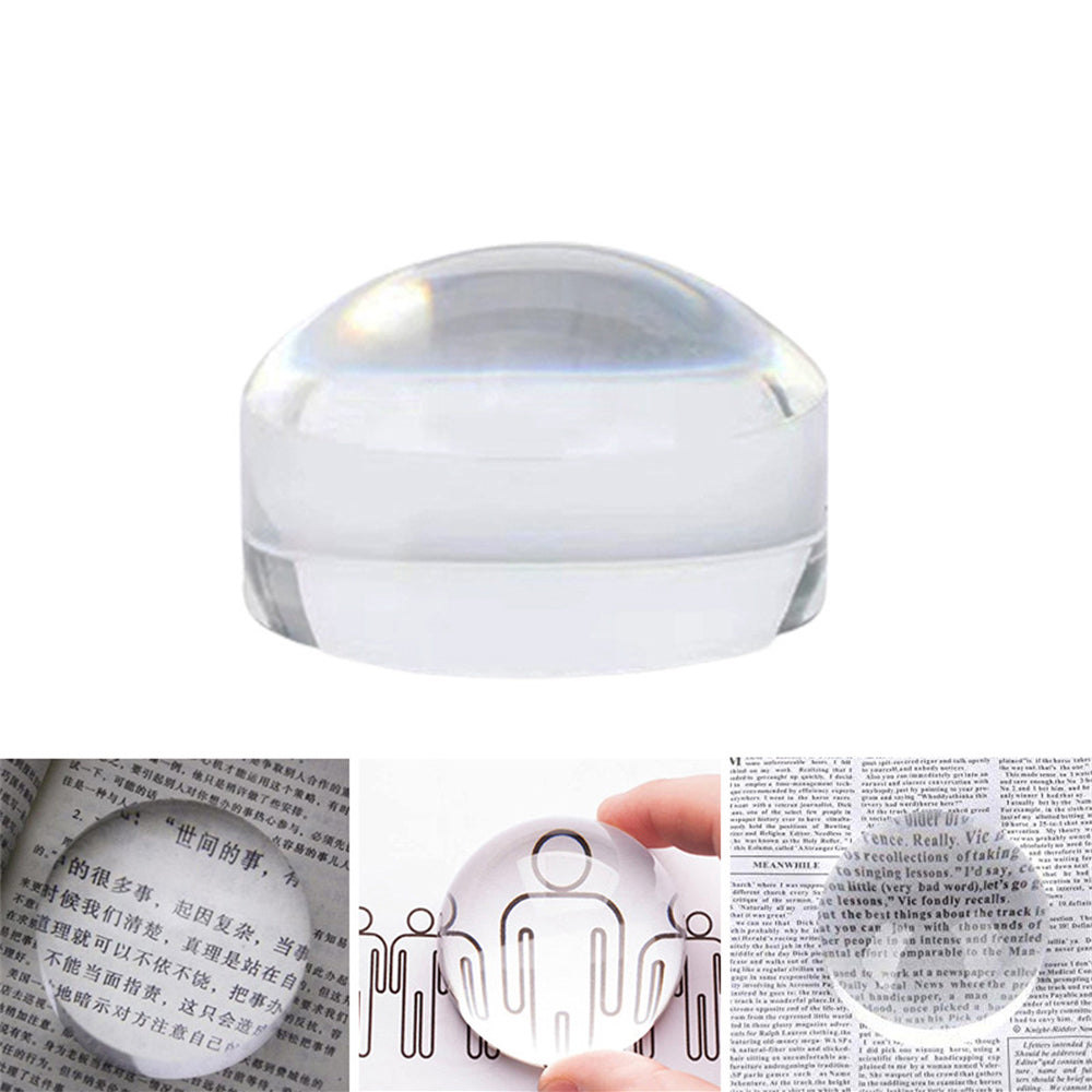 10X High Magnification Crystal Desktop Reading Magnifier Acrylic Lens 65mm Lens Diameter and Dual Function as Paperweight for Home and Office Use