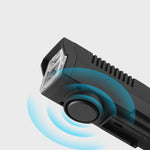 LinkMejor Solar Rechargeable Bike Headlight LED Super Brightness 1800mAh Battery Waterproof 4 Light Modes Warning Flashlight with 120dB Horn for Night Cycling