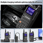 LinkMejor UV-26 10W High Power Walkie Talkie Handheld Two Way Radio Long Range Multi Band NOAA Weather Alert 999 Channels Rechargeable Battery Type-C Charging Wireless Frequency Copy Transceiver Radio