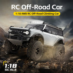 LinkMejor 184023 RTR 1/18 2.4G 4WD RC Car Rock Crawler Off-Road Climbing Truck Full Proportional Remote Control LED Light Portal Axle Mechanical Gear Shifting Two Speed Metal Wheel Hub Vehicles Models Toys