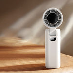 Handheld Fan Mini Fan with Digital Display 180° Folding Multi-Angle Air Supply USB Fan 3600mAh High Speed Fan