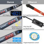 LinkMejor 927 Soldering Iron 200W LCD Digital Display 180-480°C Adjustable Temperature With 4 Tips And Stand