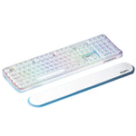 LinkMejor 708 Tri-Mode Transparent Gaming Keyboard with Hand Support 105-keys RGB Backlit Ergonomics Design Membrane Keyboards