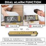 LinkMejor 7.4" LED Digital Projection Alarm Clock With FM Radio / Rotating Projector / Mirror Surface / Temperature Display / Humidity Display / Snooze / External USB Charger