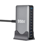 [GaN Tech] Bakeey YMX-950W 950W 10-Port USB PD Charger with Digital Display 3USB-A+7USB-C PD QC Fast Charging Desktop Charging Station EU Plug for iPhone 17 17Pro Max 16 15 14 for Xiaomi 17pro for SAMSUNG for HUAWEI