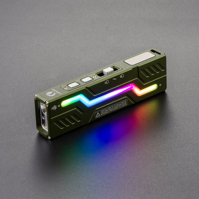 Lumintop MoonBox 3.0 1200LM 112M Range Multi-function Smart Flat EDC Flashlight LED Screen Mini RGB Atmosphere Light 365nm UV Light USB-C Charging Strong Magnetic Side Working Light for Hiking Camping Outdoor Emergency