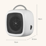 600W Smart Space Heater Dual Gear Compact Quiet Heating Threaded Wire EU/US Plug Portable Electric Heater for Home Office
