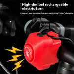 LinkMejor 110dB Bike Electronic Horn Type-C Charging Warning Safety Bicycle Mini Alarm for MTB Handlebar of 22-31.8mm