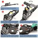 Automatic Retractable Stretch Wrapping Straps Polyester Rust-Resistant Tensioner 3.3m 680KG Wear-Resistant No Assembly Required Cargo Transportation