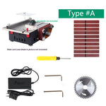 2-in-1 Mini Table Saw With Belt Sander 200W Portable Benchtop Saw 4-Inch Blade 0-180° Angle For Woodworking DIY Cutting Polishing