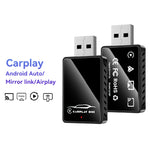 LinkMejor Q1BP 4-in-1 Wireless CarPlay Android Auto MirrorLink AirPIay Adapter Convert Wired to Wireless USB Plug and Play BT5.0