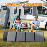 LinkMejor Foldable Portable 100W Solar Panel Fast Charging Power Charger for Outdoor Camping