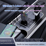 Y3 Car Audio Transmitter Bluetooth Music Player with Retractable Charging Cable and Fast Car Charger
