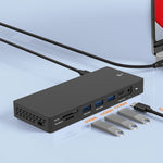Blueendless HP1306 13-in-1 Type-C Docking Station with DP1.4*2 / HDMI-Compatible 2.0 PD100W LAN USB-C3.2 USB3.2 SD/TF Card Slot 3.5mm Audio Muitifunctional USB Hubs