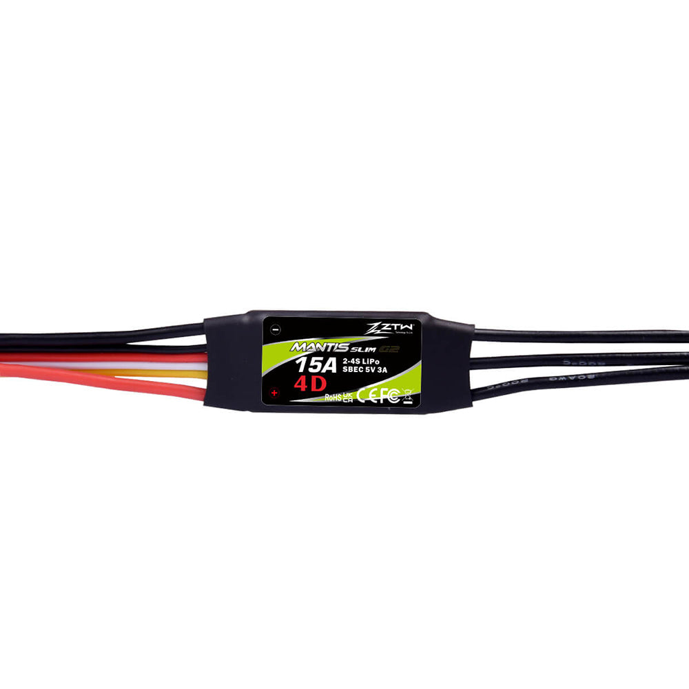 LinkMejor Mantis Slim 15A G2 New 32-Bit Brushless ESC With 5V/3A BEC 2-4S Forward/ Reverse for F3P 3D/ 4D RC Airplane