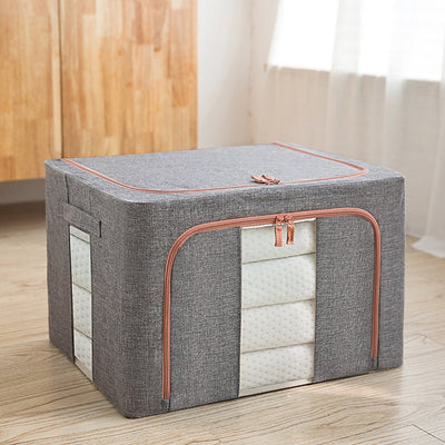 LinkMejor 66L Storage Bags Clothes Organizer Storage Containers with Durable Handles Thick Fabric for Clothing Blanket Comforters Bed Sheets Pillows
