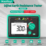 FY511D Earth Resistance Tester 0~2kΩ Range 600V Voltage Measurement High Accuracy LCD Backlit Screen Grounding Rods Portable Electric Testing Equipment