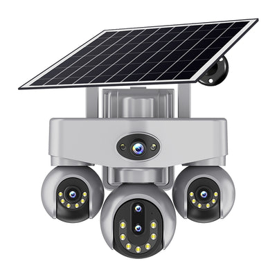 V380 8MP 8X Zoom Solar PTZ Security Camera 1080P Full HD 355° Wide Angle Full-Color Night Vision AI Human Motion Two-Way Audio IP66 Waterproof WIFI/4G Wireless Surveillance Camera for Outdoor