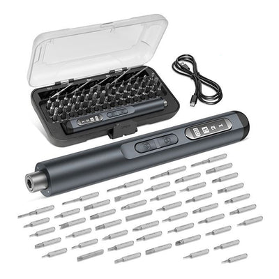 Cordless Rechargeable 3.6V Multi-Function Electric Screwdriver 200 RPM 3 Torque Settings USB-C Fast Charging 47 Accessories