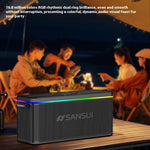 LinkMejor G003 Speaker bluetooth Speakers with Microphone 98mm*2 58mm*2 Drivers DSP Chip RGB Lighting TWS IPX6 Waterproof Hands-free Call Support TF Card USB AUX Outdoors Portable Speaker