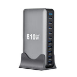 [GaN Tech] Bakeey YMX-810W 810W 10-Port USB PD Charger with Digital Display 5USB-A+5USB-C PD QC Fast Charging Desktop Charging Station EU Plug for iPhone 17 17Pro 16 Pro Max 15 14 for Samsung Galaxy W26 for Xiaomi 17pro for OPPO