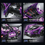 LinkMejor JJ9206 Remote Control Super Racing Car Model MOC Building Block Assembly Kit 1801PCS Brick Set Kids Gifts