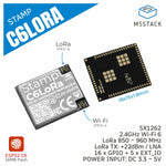 M5Stack M5Stamp C6LoRa Module ESP32-C6 SX1262 850-960MHz 2.4GHz Wi-Fi 6 Dual IPEX-4 LoRa Transceiver Module