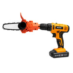 4 Inch Portable Conversion Head Kits Electric Drill to Electric Chain Saw Adapter Attachment Woodworking Pruning Tools for Garden