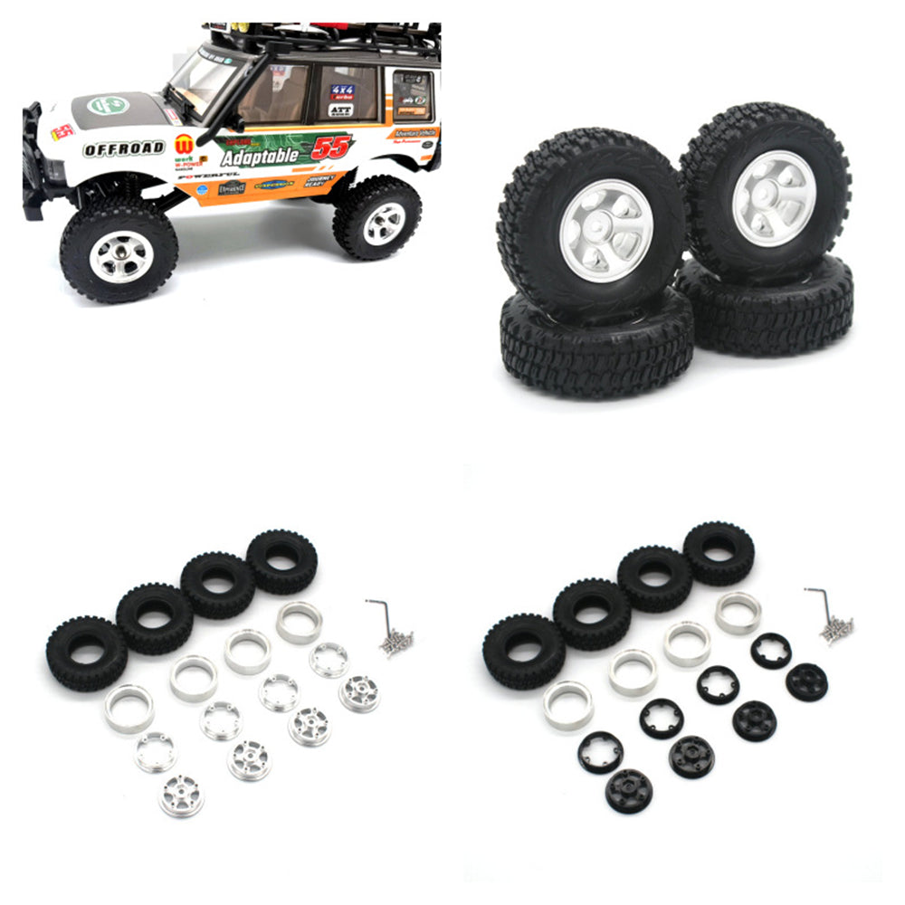 4PCS Upgraded RC Car Parts Tires Metal Wheel Rims for JXC LR1801 1/18 Rock Crawler Off-Road Truck Vehicles Models Spare Replacement Accessories