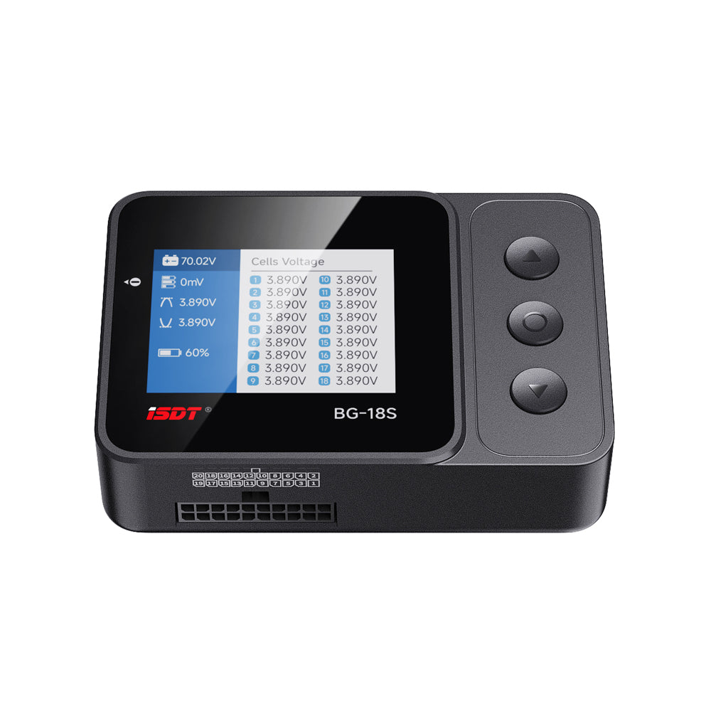 LinkMejor BG-18S Battery Meter 2.4-inch LCD Display Digital Battery Capacity Checker and Balancer for LiFe LiPo LiHv ULiHv 12-18S