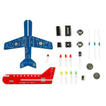 LinkMejor Airplane Model DIY Kit NE555 CD4017 Circuit Multi-Color Lights Compact Design Battery Powered Electronics Soldering Practice