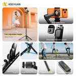 LinkMejor Smart V3 3-Axis Smartphone Gimbal Stabilizer 360° AI Face Tracking Auto Object Follow Selfie Stick Tripod Vlogging Live Streaming for iPhone Android