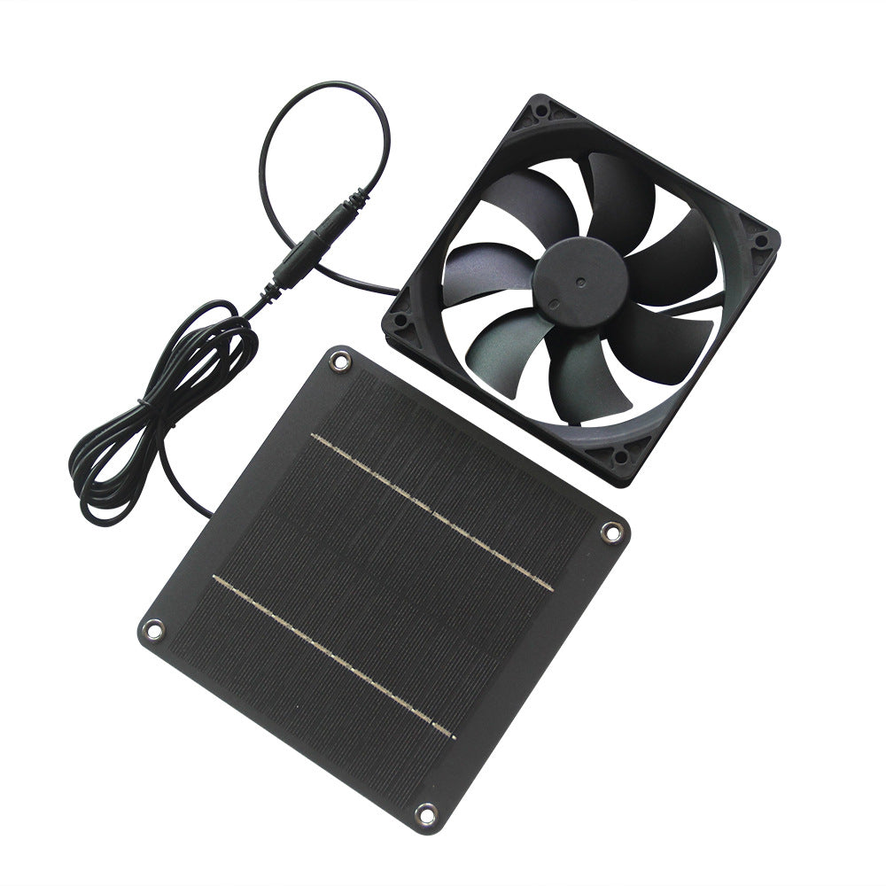 Solar Powered Exhaust Fan 4W Monocrystalline Panel 12V 87CFM Quiet DC Portable Fan for Pets Chicken Coops Greenhouses Airflow Cooling System