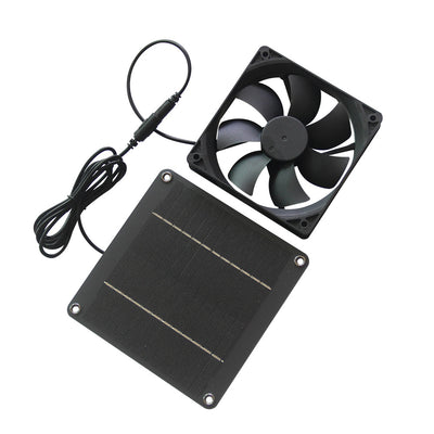 Solar Powered Exhaust Fan 4W Monocrystalline Panel 12V 87CFM Quiet DC Portable Fan for Pets Chicken Coops Greenhouses Airflow Cooling System