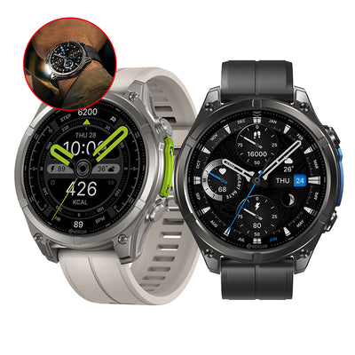 [World Premiere]LinkMejor Vibe 8 1.43-inch AMOLED 818H SapphireLens Built-in LED Flashlight 60 Days Battery Life 5ATM&IP69K Waterproof bluetooth Call Heart Rate Blood Pressure Blood Oxygen Monitor Sleep Monitoring Multi-sport Modes Smart Watch
