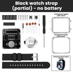 T15 DIY LED Digital Watch Kit Transparent Case Silicone Strap Microcontroller Clear Display Accessories for Soldering Practice