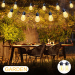 [US Direct] Elfeland 11M 15 Bulbs Solar Powered Outdoor String Lights Remote Control Waterproof IP65 Warm USB Ambiance Lighting Camping Backyard Decorations