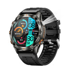 LinkMejor KT80 1.46-inch HD Screen SOS Flashlight UV Light 3ATM Waterproof Heart Rate Blood Oxygen Monitor Sleep Monitoring Multi-sport Modes Smart Watch