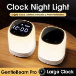 Elfeland Portable Night Light with LED Display Timer Setting Bedside Lamp 2400mAh Rechargeable LED Clock Dimmable Touch Remote Control