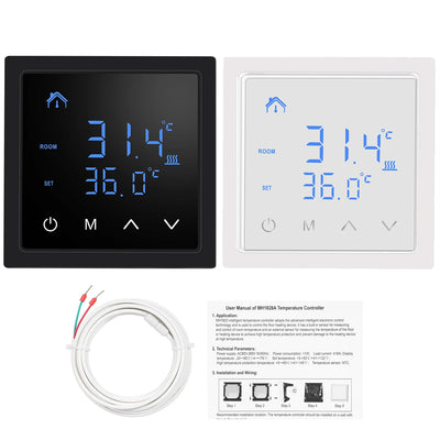 Intelligent Thermostat 16A Floor Heating Temperature Controller with LED Touch Screen 85-265V Electric Heating Control