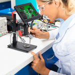 LinkMejor 26MP HDMI-compatible Digital Microscope 2100X Digital Magnification Adjustable 7 inch Screen 60fps Hight Frames Rate Microscope Camera with HDR Mode Can Eliminate Metal Reflection For Soldering HY-2070